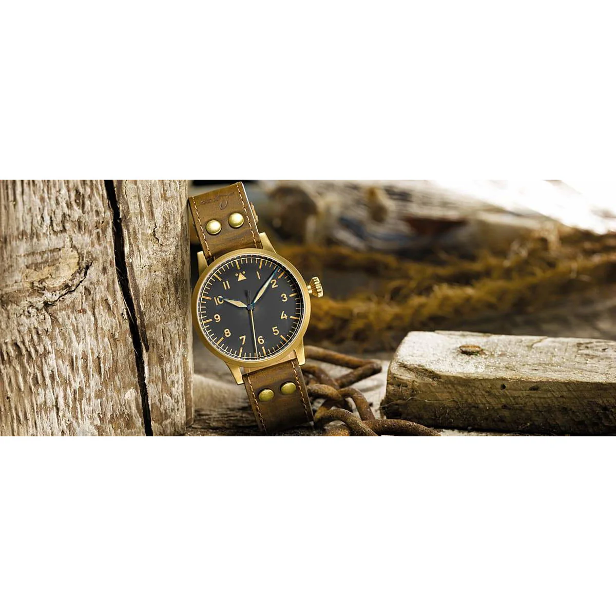 LACO PILOT WATCH ORIGINAL SAARBRUCKEN BRONZE 45 MM AUTOMATIC - Image 5