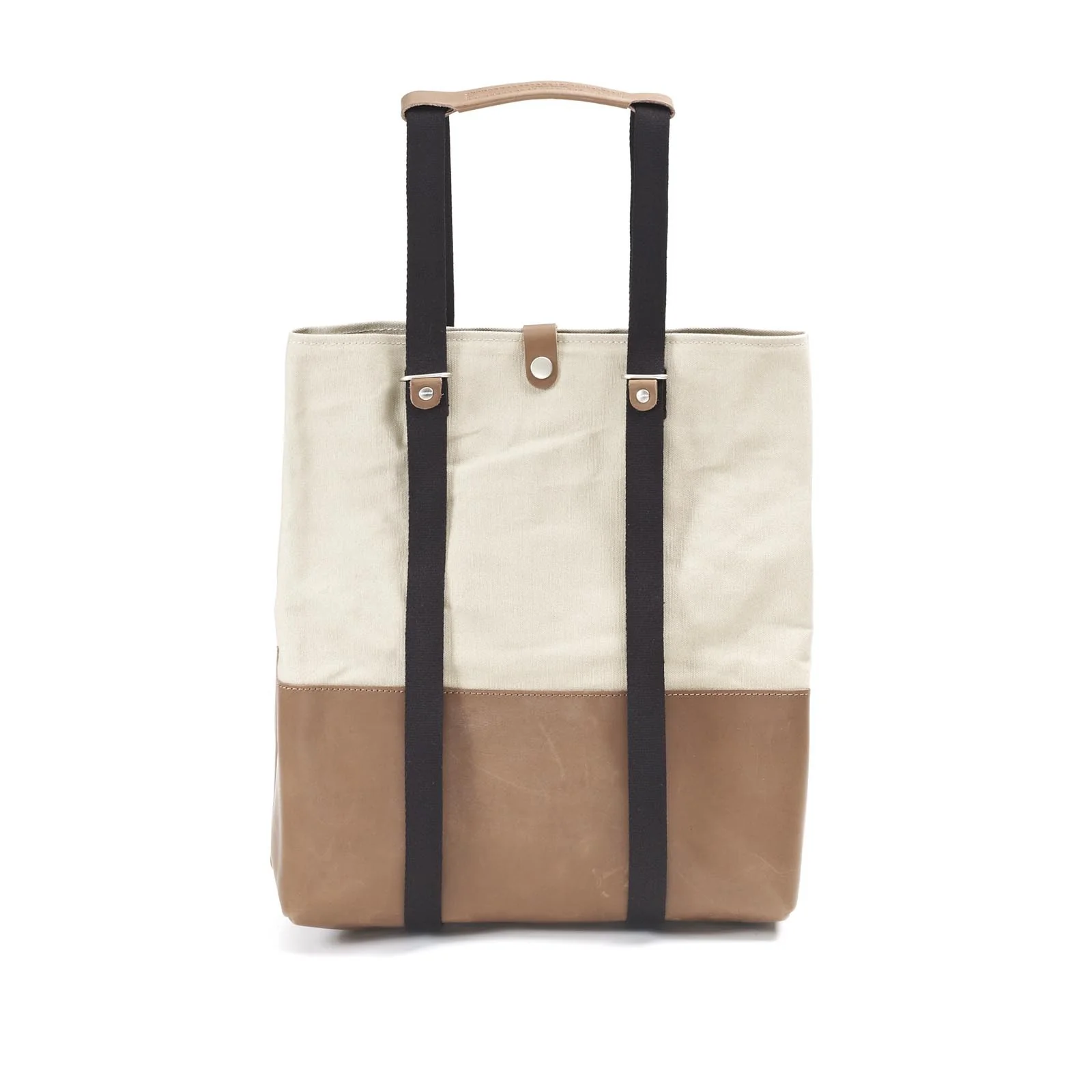 QWSTION Shopper Brown Leather Canvas - Image 3