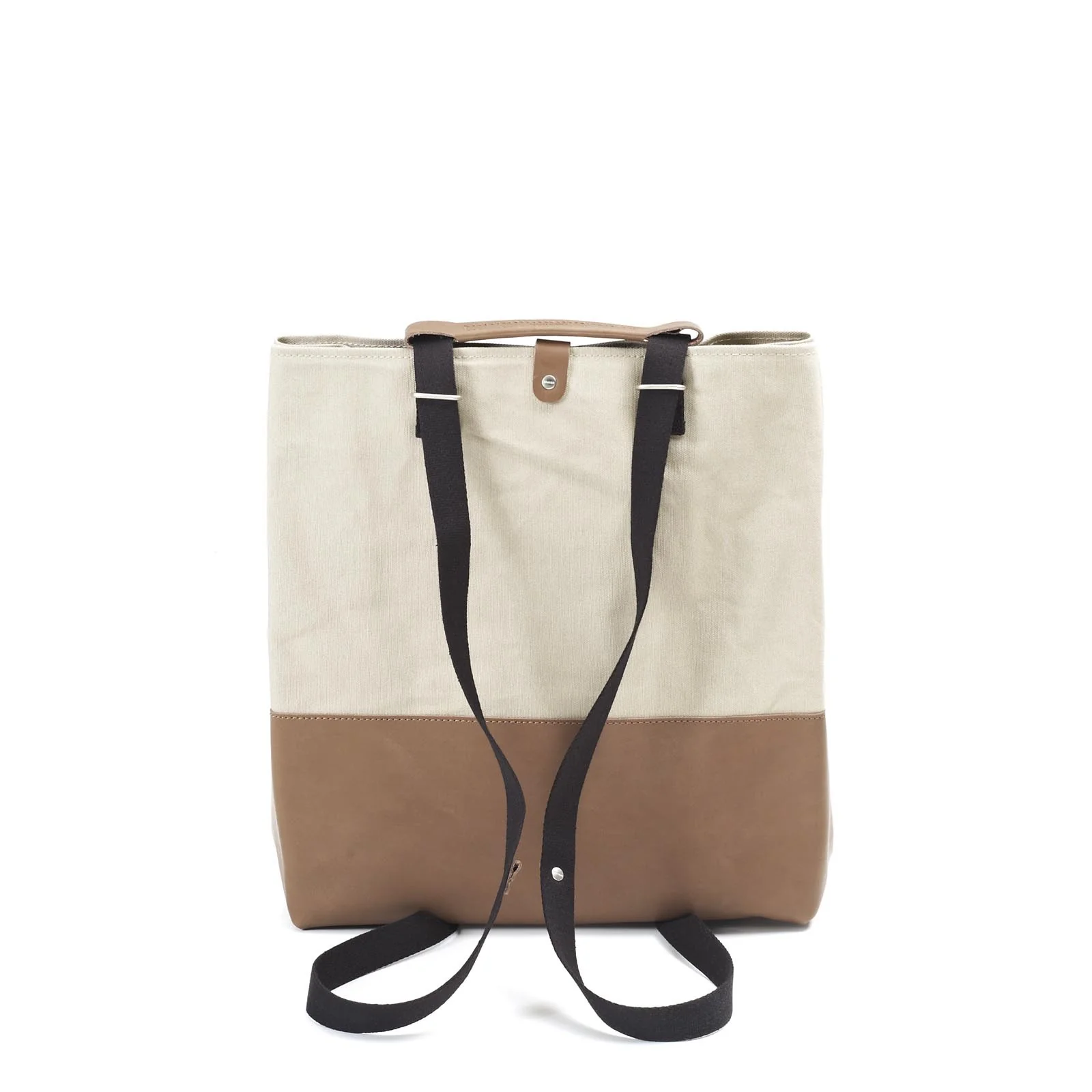 QWSTION Shopper Brown Leather Canvas - Image 4
