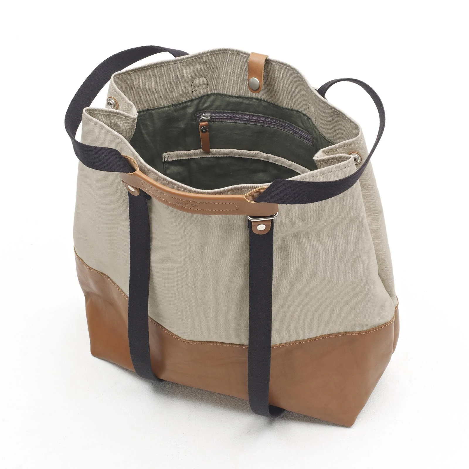 QWSTION Shopper Brown Leather Canvas - Image 5