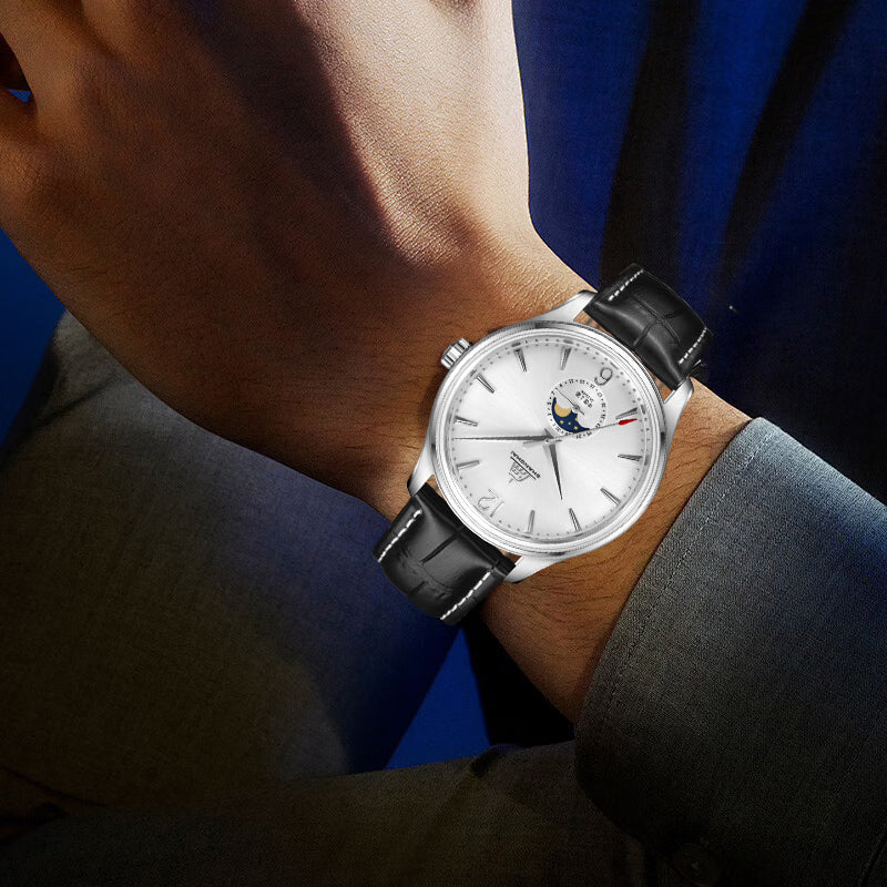 SHANGHAI WATCH PIONEER MOONPHASE SILVER - Image 3
