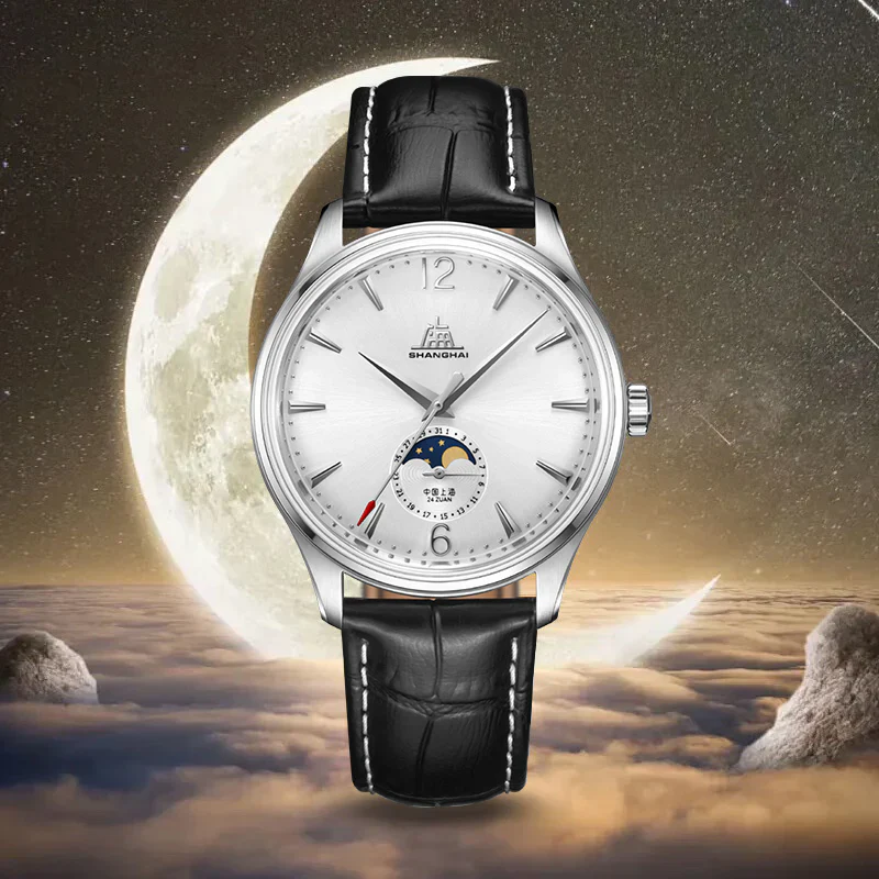SHANGHAI WATCH PIONEER MOONPHASE SILVER - Image 4